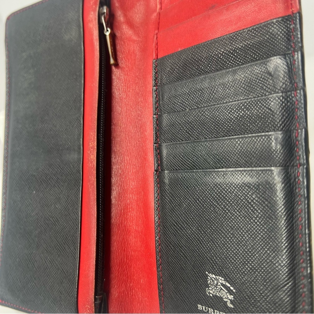 🖤Burberry Mens‎ Saffiano Bifold Black Label Long Wallet | RARE!!!! ❤️ - Picture 12 of 15